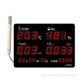 Wall-Mounted Temperature, Humidity, and Air Quality Monitor with Clock - Indoor/Outdoor Thermometer Hygrometer